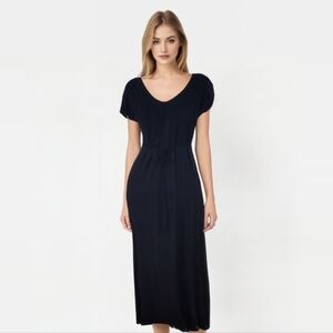 TU Black Short Sleeve Scoop Neck Maxi Dress
